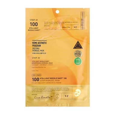 VT COSMETICS ОСВЕТЛЯЮЩАЯ ГИДРОГЕЛЕВАЯ МАСКА С МИКРОИГЛАМИ VITA-LIGHT REEDLE SHOT 100 2STEP HYDROGEL MASK